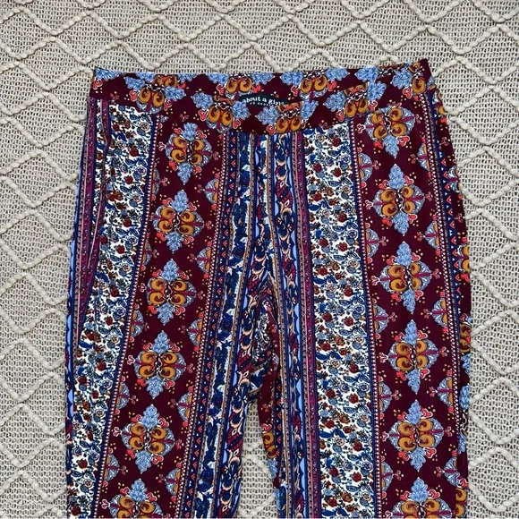 About A Girl Multicolor Patterned Flare Legging Pants Soft Large L - Picture 2 of 6